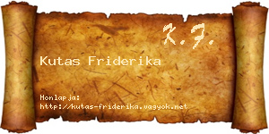 Kutas Friderika névjegykártya